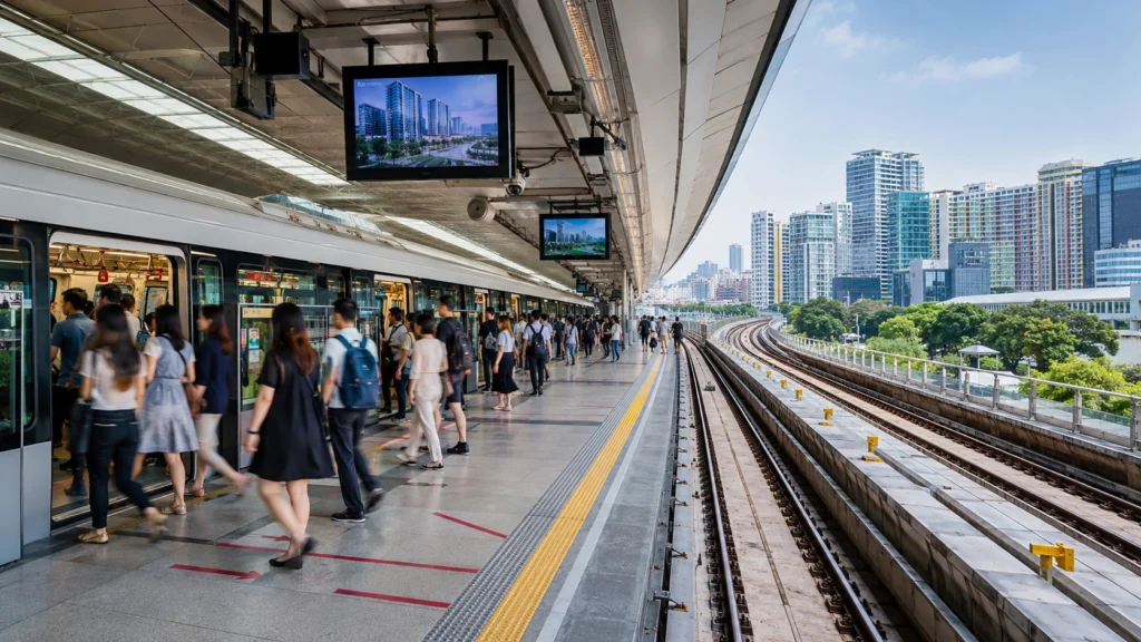 Singapore MRT Station with Modern Public Transport Network