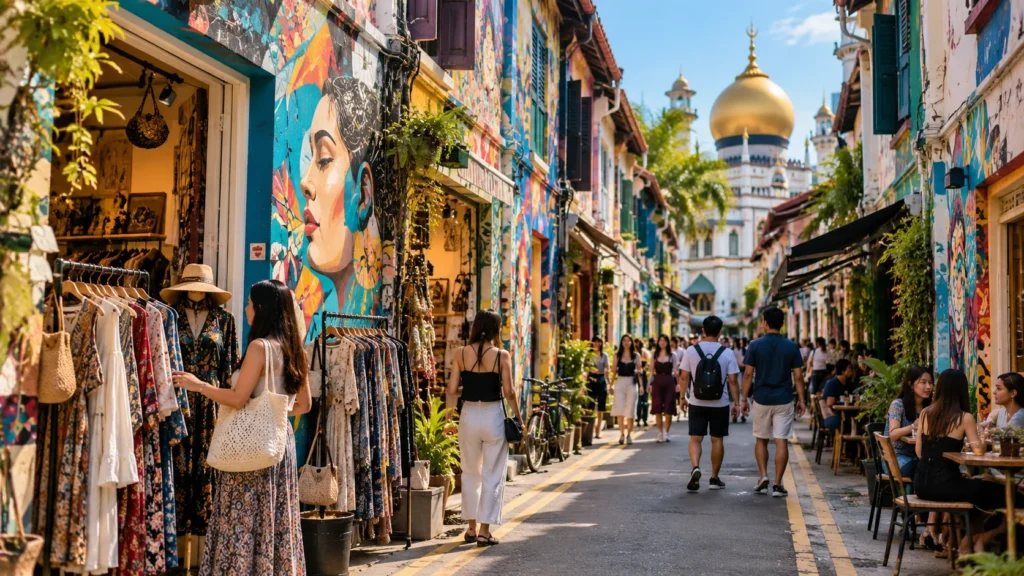 Haji Lane Singapore Murals and Boutiques Colourful murals and independent fashion boutiques along Haji Lane Singapore
